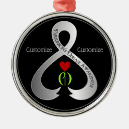 Ribbon för medvetenhet om Parkinson Julgransprydnad Metall