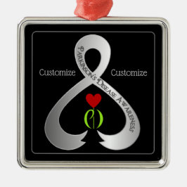 Ribbon för medvetenhet om Parkinson Julgransprydnad Metall