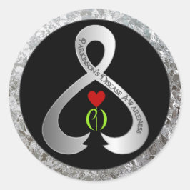 Ribbon för medvetenhet om Parkinson Runt Klistermärke