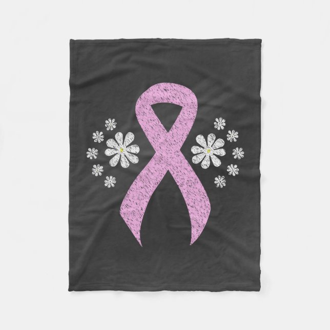Ribbon för medvetenhet om Rosa i kretskort Fleecefilt (Framsidan)