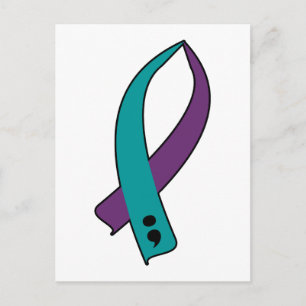 Ribbon för medvetenhet om självmord vykort