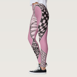 Ribbon för ökad medvetenhet om bröstcancer i Moder Leggings