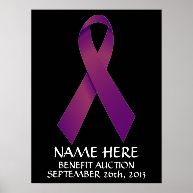 Ribbon för pankreascancerfördelar poster (Framsidan)