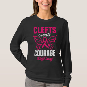 Ribbon för Rosa av fjärilskaraktär i vänstra läppp T Shirt