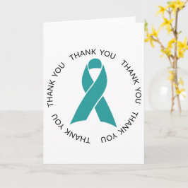 Ribbon för tack Teal Awareness Kort