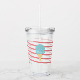 Ribbon Glass Strimmig Monogram Take Away Mugg
