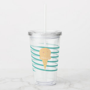 Ribbon Glass Strimmig Monogram Take Away Mugg