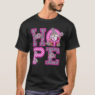 Ribbon Gnome Leopard Hope Breast Cancer Awareness T Shirt