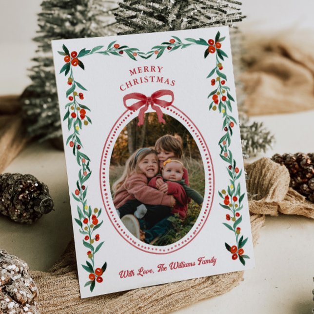 Ribbon Greenery Photo jul Card Julkort (Skapare uppladdad)
