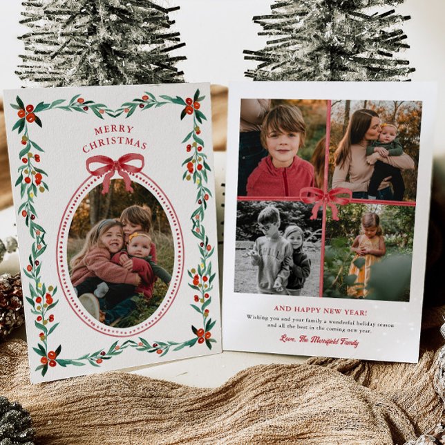 Ribbon Greenery Photo jul Card Julkort (Skapare uppladdad)