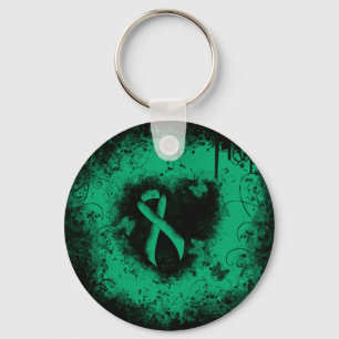 Ribbon Grunge Heart Nyckelring