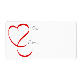Ribbon Heart Gift Märkre Labels Fraktsedel