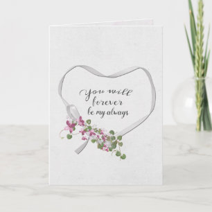 Ribbon Heart med Ivy Bouquet Card Kort
