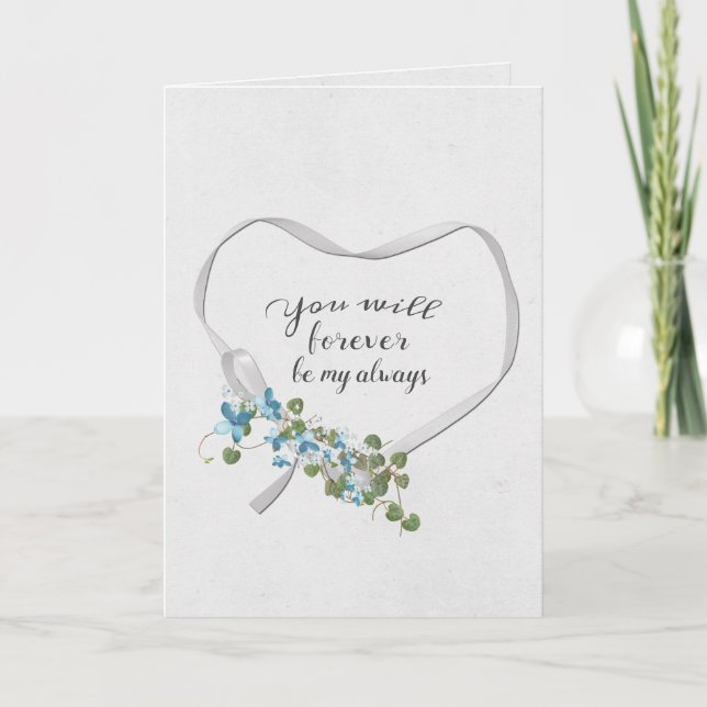Ribbon Heart med Ivy Bouquet Card Kort (Framsida)