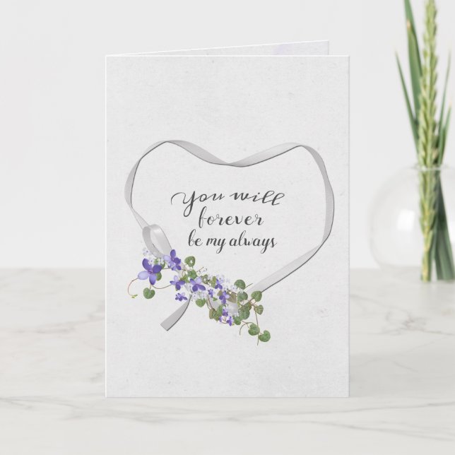 Ribbon Heart med Ivy Bouquet Kort (Framsida)