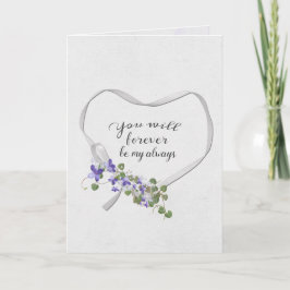 Ribbon Heart med Ivy Bouquet Kort