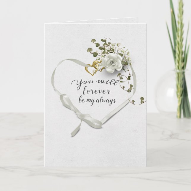 Ribbon Heart med Ro och Ivy Card Kort (Framsida)