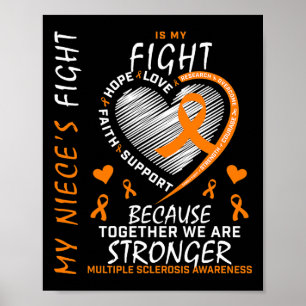 Ribbon Heart Niece Många Sclerosis Awareness Poster