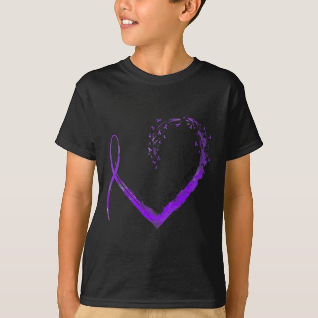 Ribbon Heart Overdose Awareness 1  T Shirt (Framsida)