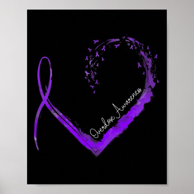 Ribbon Heart - överdoseringsmedvetenhet Poster (Framsidan)