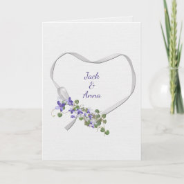 Ribbon Heart på årsdagen med blomsterkort Kort