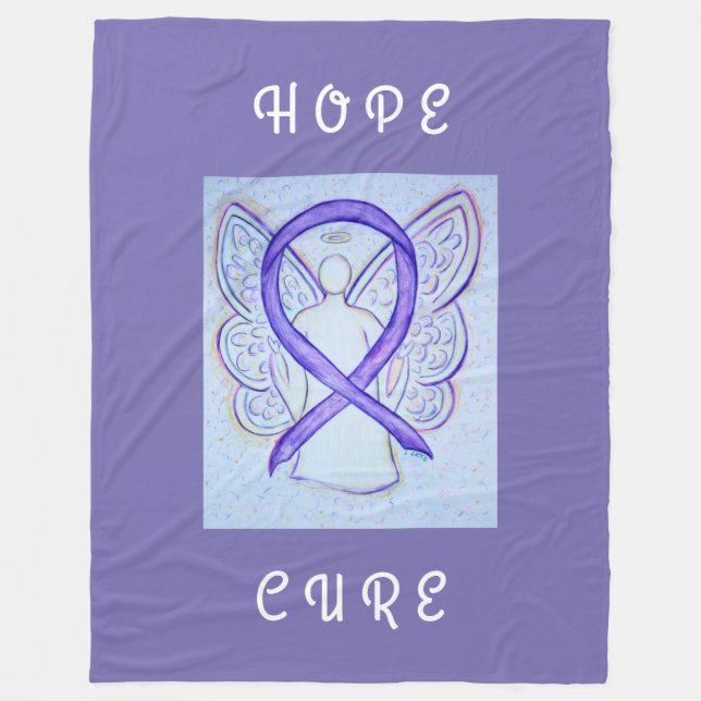 Ribbon Hope Angel Chemo Blanket Fleecefilt (Framsidan)