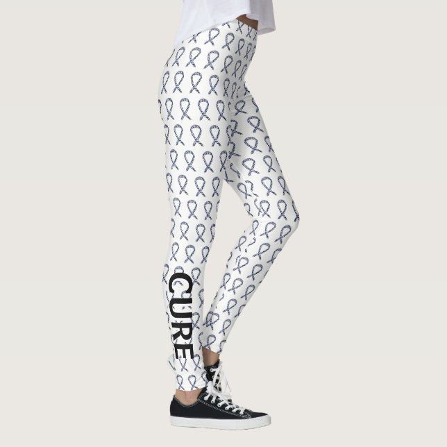 "Ribbon Hope Cure Anpassningsbar Leggings" Leggings (Höger)