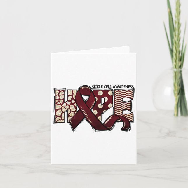 Ribbon Hopphopp för sicklecellanemi Skd Awareness  Kort (Framsida)
