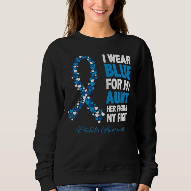 Ribbon I Bära Blue för Moster är min kamp T Shirt (Framsida)