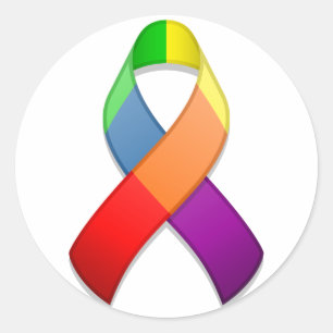 Ribbon II Round Sticker Runt Klistermärke