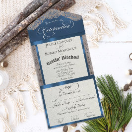 Ribbon & Lace Gettin' Hitched - Blå