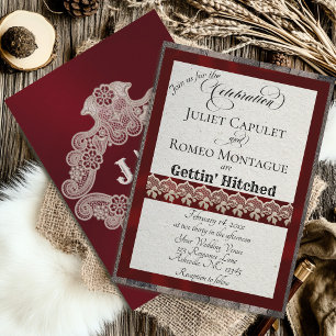 Ribbon & Lace Gettin' Hitched - Burgunder