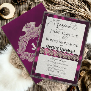 Ribbon & Lace Gettin' Hitched - Plommon