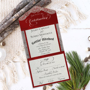 Ribbon & Lace Gettin' Hitched - Röd