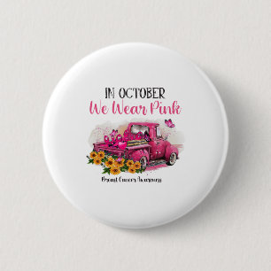 Ribbon Lastbil i oktober Bäror vi Rosa bröstcancer Knapp