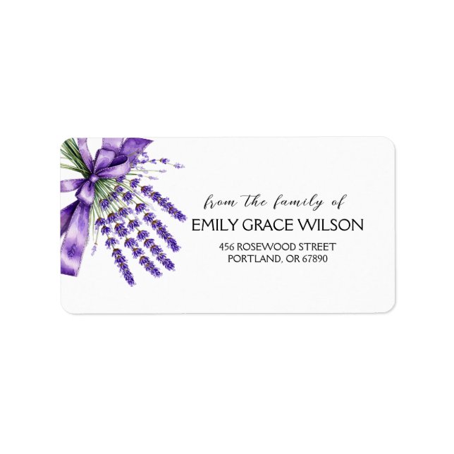 Ribbon Lavender från märkesfamiljen Adressetikett (Framsidan)