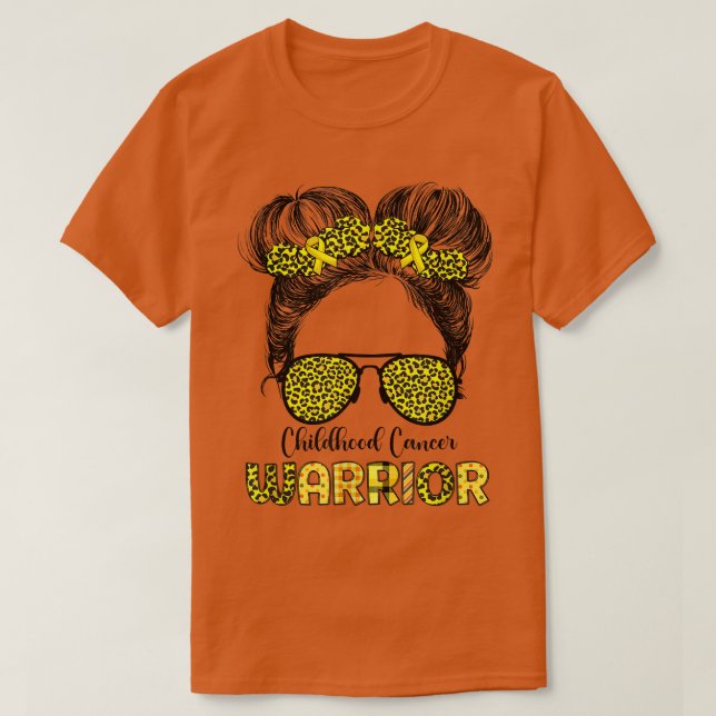 Ribbon Leopard Messy Bun T Shirt (Design framsida)