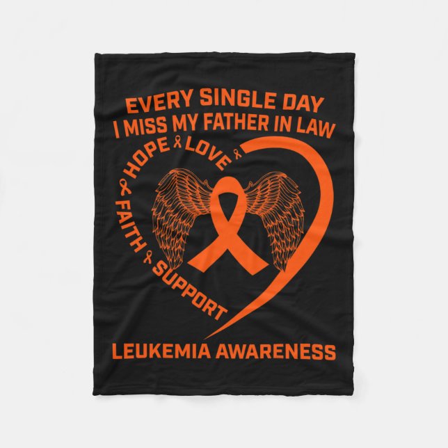 Ribbon Leukemia - medvetenhet om minnet av Far i L Fleecefilt (Framsidan)