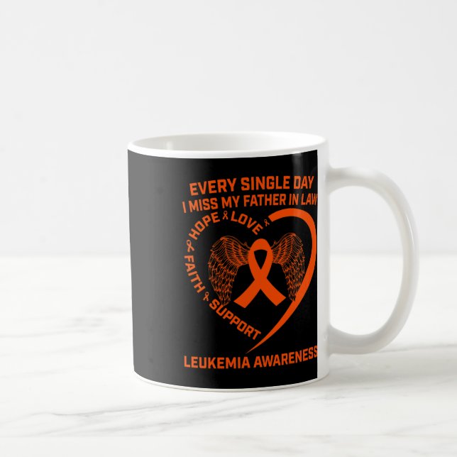 Ribbon Leukemia - medvetenhet om minnet av Far i L Kaffemugg (Höger)