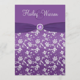 RIBBON Lila Silver Blommigt Inbjudan