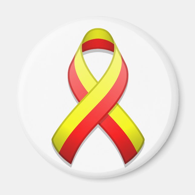 Ribbon Magnet - medvetenhet om rött och Gult (Framsidan)