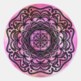 Ribbon Mandala Runt Klistermärke