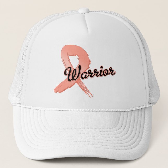 Ribbon med Uterine Cancer Warrior Grunge Truckerkeps (Framsida)