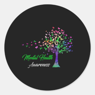 Ribbon Mental Health Awareness Runt Klistermärke