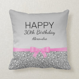 Ribbon- och Glitter-födelsedagen Kudde