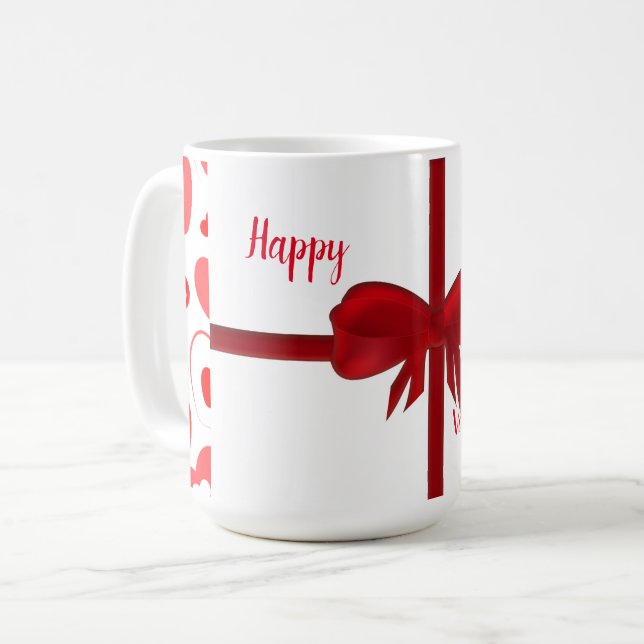 Ribbon och Hearts Valentine Mugg (Framsida vänster)