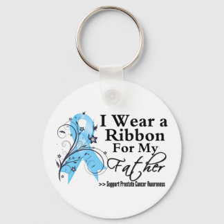 Ribbon om prostatacancer i far nyckelring