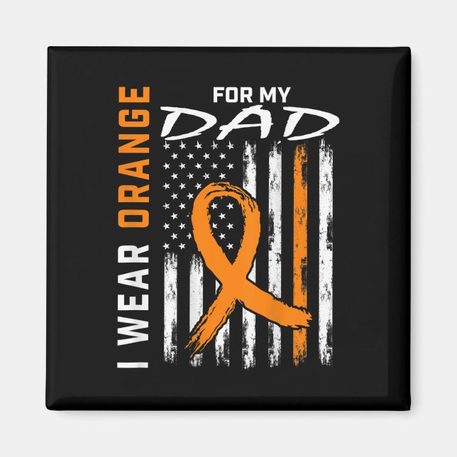 Ribbon Pappa Leukemia Awareness American Flagga Gr Magnet (Framsidan)