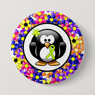 Ribbon Penguin (Grön medvetenhet om kalk) Knapp