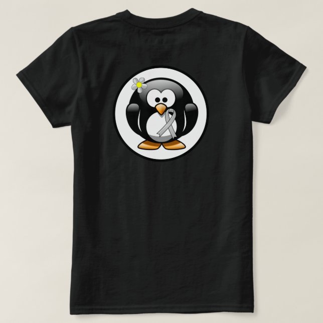 Ribbon Penguin i silver Tee Shirt (Design baksida)